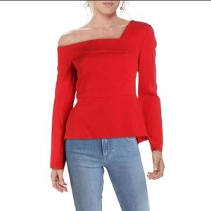 🔥BCBGMAXAZRIA Asymmetrical Peplum Top